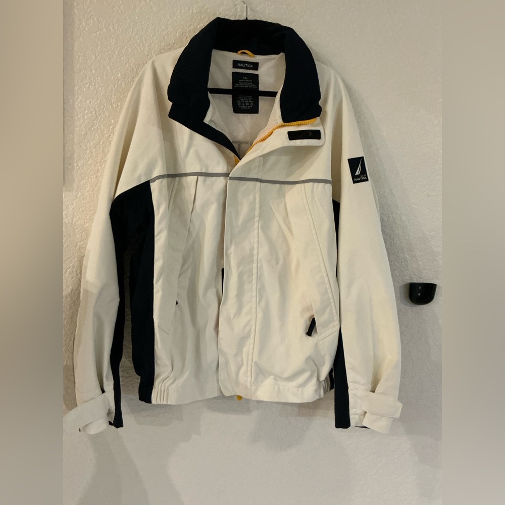 Nautica Men's Beige and Navy Windbreaker